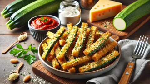 Almond Parmesan Zucchini Fries