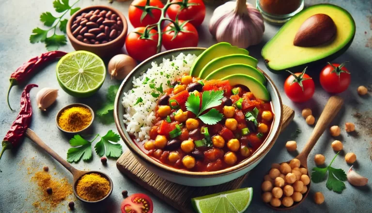 Hearty Vegan Chickpea Chili and Rice Recipe