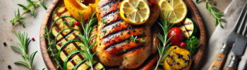 Grilled Lemon Herb Chicken with Roasted Veggies