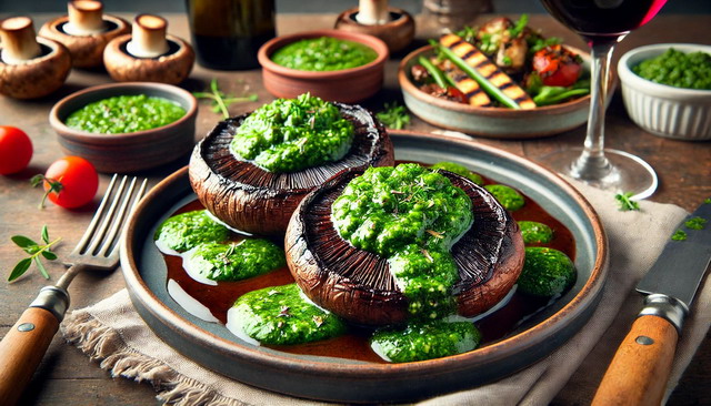 Grilled Portobello Mushroom Steaks with Chimichurri | Perfect Vegan Delight