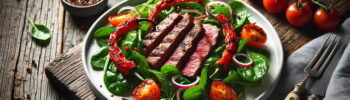 Grilled Steak Salad with Roasted Red Peppers