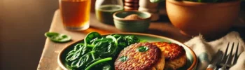 Paleo Breakfast Sausage Patties with Sautéed Spinach