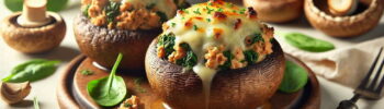 Turkey and Spinach Stuffed Portobello Mushrooms