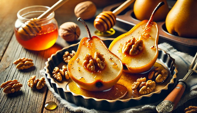 Baked Pears with Honey and Walnuts: A Sweet, Nutty Delight