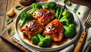 Honey Mustard Glazed Chicken Thighs with Broccoli