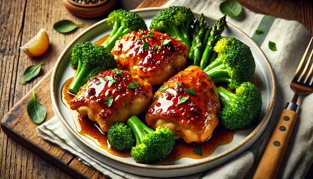 Honey Mustard Glazed Chicken Thighs with Broccoli: Sweet, Tangy & Delicious