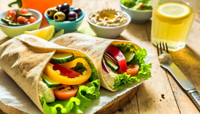 Mediterranean Veggie Wrap with Hummus: A Delicious, Healthy Recipe You Can Make in Minutes!”