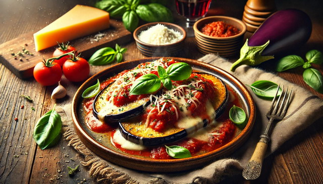 Eggplant Parmesan with Fresh Basil | Perfectly Baked & Flavorful