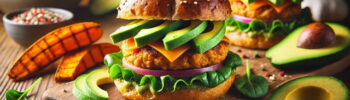 Sweet Potato and Avocado Turkey Burgers