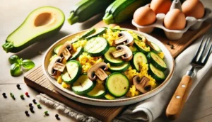 Zucchini and Mushroom Scramble